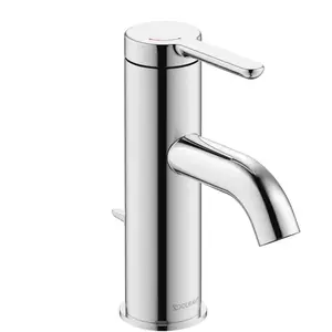 Duravit, Robinetterie de salle de bains, C.1 Mitigeur monocommandé pour lavabo S, FreshStart, Minusflow, saillie 91mm, avec garniture
