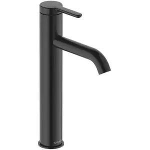 Duravit, Robinetterie de salle de bains, C.1 Mitigeur monocommandé pour lavabo L, FreshStart, Minusflow, saillie 136mm, sans garniture