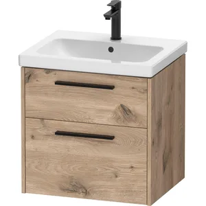 Duravit, Meuble sous-lavabo, D-Code Meuble sous-lavabo, 1 tiroir, 584x460mm, découpe siphon, avec poignée (62 x 55 x 70 cm)