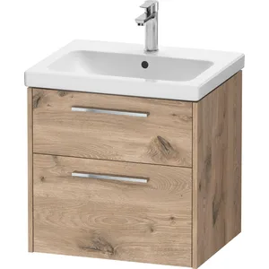 Duravit, Meuble sous-lavabo, D-Code Meuble sous-lavabo, 1 tiroir, 584x460mm, découpe siphon, avec poignée (62 x 55 x 70 cm)