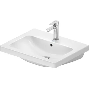 Duravit, Lavabo, D-Code lavabo, avec trou pour robinetterie, avec trop-plein, 600x480x165mm, blanc brillant (480 mm, 600 mm)