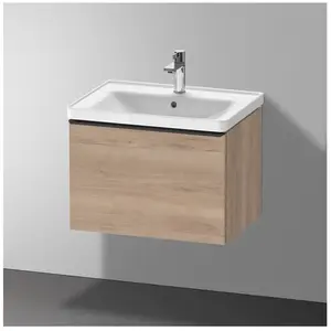 Duravit, Meuble sous-lavabo, D-Neo bâti-support lavabo suspendu, 634x440x452mm, 1 tiroir, avec poignée diamant noir (63.40 x 45.20 x 44 cm)
