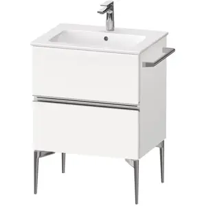 Duravit, Meuble sous-lavabo, Sivida bâti-support pour lavabo, 2 tiroirs, poignée profilée chromée, 610x477x591mm, pou (61 x 47.70 x 59.10 cm)
