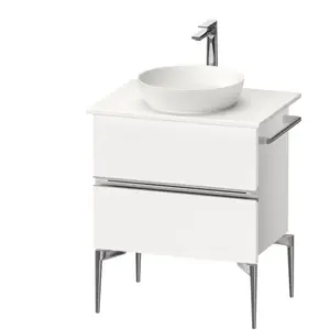 Duravit, Meuble sous-lavabo, Sivida Meuble sous-lavabo sur console, 2 tiroirs, poignée profilée chromée, 645x475x548mm (64.50 x 47.50 x 54.80 cm)