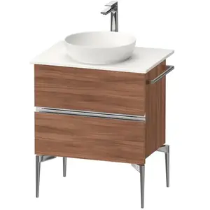 Duravit, Console de lavabo, Sivida Meuble sous-lavabo sur console, 2 tiroirs, poignée profilée chromée, 645x475x548mm