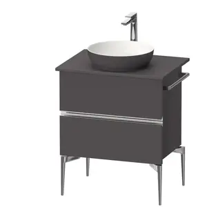 Duravit, Meuble sous-lavabo, Sivida Meuble sous-lavabo sur console, 2 tiroirs, poignée profilée chromée, 645x475x548mm (64.50 x 47.50 x 54.80 cm)