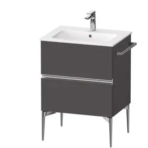 Duravit, Meuble sous-lavabo, Sivida bâti-support pour lavabo, 2 tiroirs, poignée profilée chromée, 610x477x591mm, pou (61 x 47.70 x 59.10 cm)