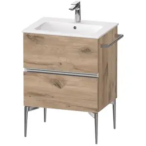 Duravit, Meuble sous-lavabo, Sivida bâti-support pour lavabo, 2 tiroirs, poignée profilée chromée, 610x477x591mm, pou (61 x 47.70 x 59.10 cm)