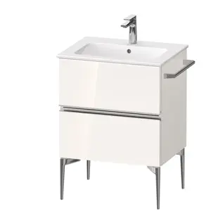 Duravit, Meuble sous-lavabo, Sivida bâti-support pour lavabo, 2 tiroirs, poignée profilée chromée, 610x477x591mm, pou (61 x 47.70 x 59.10 cm)