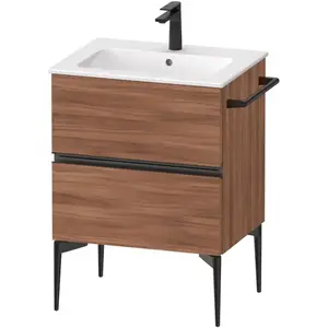 Duravit, Meuble sous-lavabo, Sivida Meuble sous-lavabo, 2 tiroirs, poignée encastrée noir diamant mat, 610x477x591mm, p (61 x 47.70 x 59.10 cm)