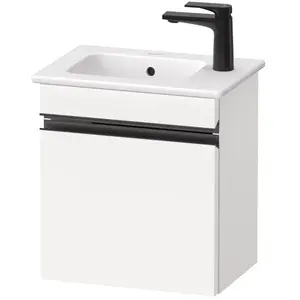 Duravit, Meuble sous-lavabo, Sivida bâti-support pour lavabo, charnières à gauche, poignée encastrée noir diamant ma (40 x 28.70 x 44.30 cm)