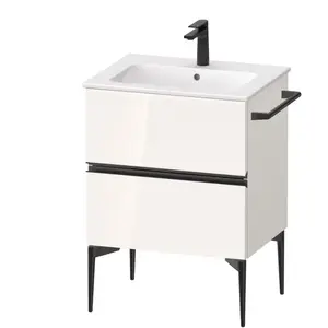 Duravit, Meuble sous-lavabo, Sivida Meuble sous-lavabo, 2 tiroirs, poignée encastrée noir diamant mat, 610x477x591mm, p (61 x 47.70 x 59.10 cm)