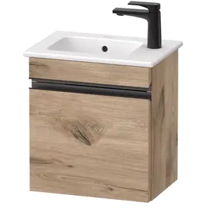 Duravit, Meuble sous-lavabo, Sivida bâti-support pour lavabo, charnières à gauche, poignée encastrée noir diamant ma (40 x 28.70 x 44.30 cm)