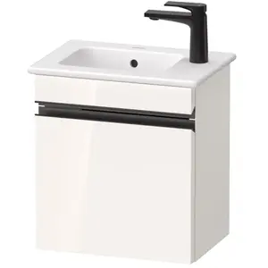 Duravit, Meuble sous-lavabo, Sivida bâti-support pour lavabo, charnières à gauche, poignée encastrée noir diamant ma (40 x 28.70 x 44.30 cm)