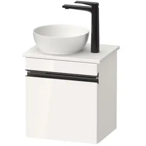 Duravit, Console de lavabo, Sivida Meuble sous-lavabo sur console, charnières à droite, poignée-barre noir diamant ma