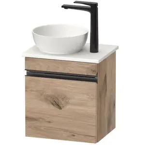 Duravit, Console de lavabo, Sivida Meuble sous-lavabo sur console, charnières à droite, poignée-barre noir diamant ma