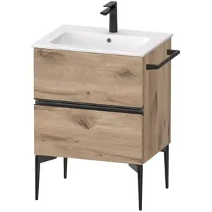 Duravit, Meuble sous-lavabo, Sivida Meuble sous-lavabo, 2 tiroirs, poignée encastrée noir diamant mat, 610x477x591mm, p (61 x 47.70 x 59.10 cm)