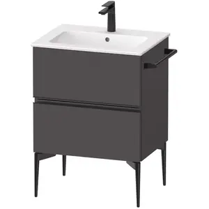 Duravit, Meuble sous-lavabo, Sivida Meuble sous-lavabo, 2 tiroirs, poignée encastrée noir diamant mat, 610x477x591mm, p (61 x 47.70 x 59.10 cm)