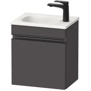 Duravit, Meuble sous-lavabo, Sivida Meuble sous-lavabo, charnières à droite, poignée encastrée noir diamant mat, 400x (40 x 29.50 x 44 cm)