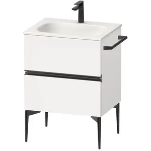Duravit, Meuble sous-lavabo, Sivida Meuble sous-lavabo, 2 tiroirs, poignée encastrée noir diamant mat, 610x477x592mm, p (61 x 47.70 x 59.20 cm)