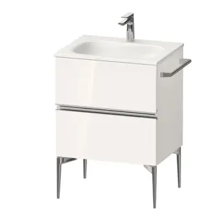 Duravit, Meuble sous-lavabo, Sivida bâti-support pour lavabo, 2 tiroirs, poignée profilée chromée, 610x477x592mm, pou (61 x 47.70 x 59.20 cm)
