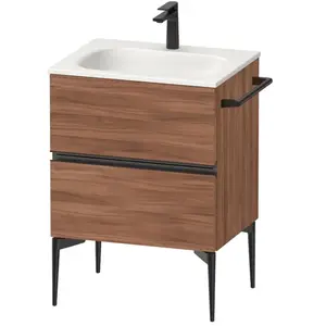 Duravit, Meuble sous-lavabo, Sivida Meuble sous-lavabo, 2 tiroirs, poignée encastrée noir diamant mat, 610x477x592mm, p (61 x 47.70 x 59.20 cm)