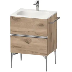 Duravit, Meuble sous-lavabo, Sivida bâti-support pour lavabo, 2 tiroirs, poignée profilée chromée, 610x477x592mm, pou (61 x 47.70 x 59.20 cm)