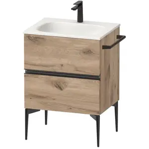 Duravit, Meuble sous-lavabo, Sivida Meuble sous-lavabo, 2 tiroirs, poignée encastrée noir diamant mat, 610x477x592mm, p (61 x 47.70 x 59.20 cm)