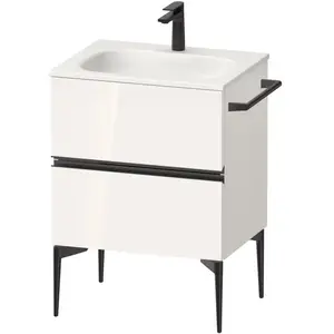 Duravit, Meuble sous-lavabo, Sivida Meuble sous-lavabo, 2 tiroirs, poignée encastrée noir diamant mat, 610x477x592mm, p (61 x 47.70 x 59.20 cm)