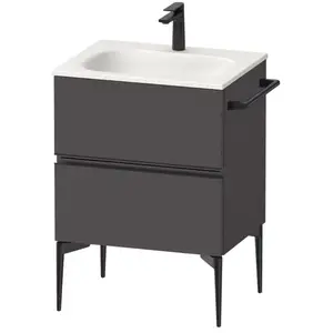 Duravit, Meuble sous-lavabo, Sivida Meuble sous-lavabo, 2 tiroirs, poignée encastrée noir diamant mat, 610x477x592mm, p (61 x 47.70 x 59.20 cm)