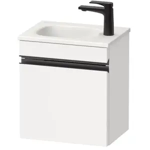 Duravit, Meuble sous-lavabo, Sivida Meuble sous-lavabo, charnières à droite, poignée encastrée noir diamant mat, 400x (40 x 29.50 x 44 cm)