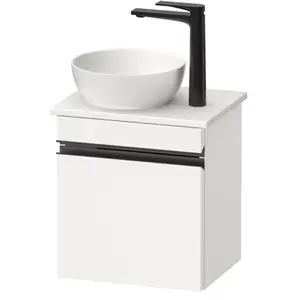 Duravit, Meuble sous-lavabo, Sivida Meuble sous-lavabo sur console, charnières à gauche, poignée-barre noir diamant ma (40 x 32.50 x 44 cm)