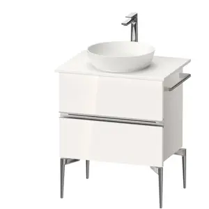 Duravit, Meuble sous-lavabo, Sivida Meuble sous-lavabo sur console, 2 tiroirs, poignée profilée chromée, 645x475x548mm (64.50 x 47.50 x 54.80 cm)