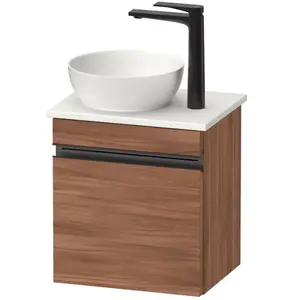 Duravit, Console de lavabo, Sivida Meuble sous-lavabo sur console, charnières à gauche, poignée-barre noir diamant ma