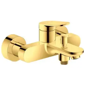 Mitigeur bain douche mécanique DURAVIT Wave doré poli - Monotrou - Laiton - Mural pas cher