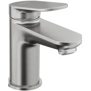 Mitigeur lavabo DURAVIT Wave S - Inox brossé - Monotrou - Economie d'eau pas cher