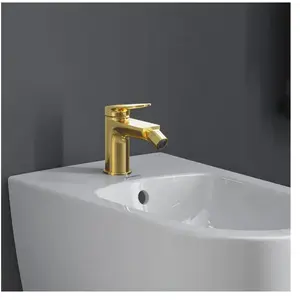 Mitigeur bidet - DURAVIT - Wave - Doré poli - Laiton - Monotrou - Économie d'eau pas cher