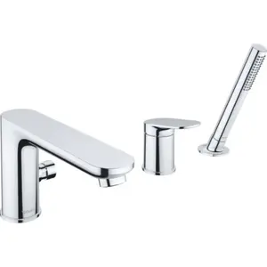 Duravit, Robinetterie de salle de bains, Wave, robinetterie de baignoire 3 trous, saillie 200 mm, WA52600000 pas cher