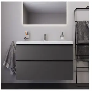 Meuble simple vasque DURAVIT D-Neo 98 cm Gris matVendu parcdiscount