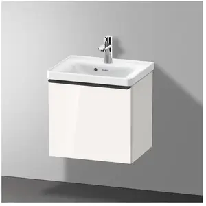 Duravit, Lavabo, D-Neo bâti-support lavabo suspendu, 484x440x372mm, 1 tiroir, avec poignée diamant noir (440 mm, 484 mm)