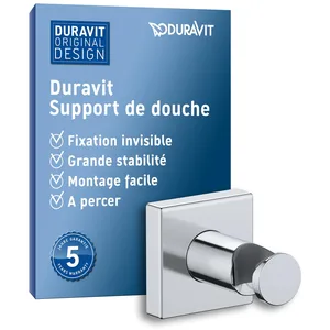 Duravit, Barre de douche + curseur, Support de douche, rosace carrée, UV0620026010, UV0620026010 pas cher