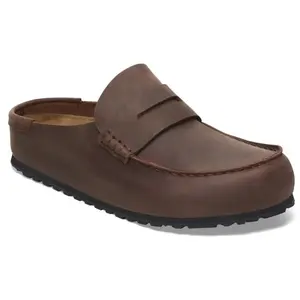 Birkenstock Sabots Naples Wrapped Natural Leather Oiled pas cher