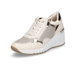 Baskets basses talon compensé haut Marco Tozzi beige pas cher
