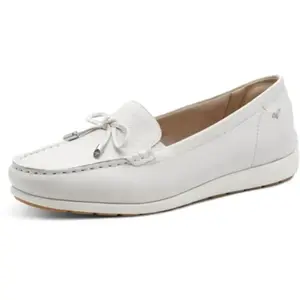 Mocassins Cuir Tamaris - Blanc cassé pas cher