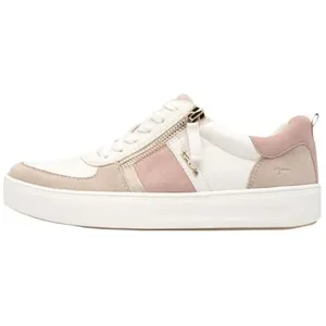 Basket Basse Cuir Tamaris - Beige/Rose pas cher