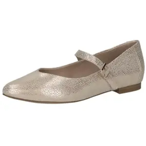Caprice Damen Ballerinas aus Leder, Weiß (OFFWH/LT GOLD), 37 pas cher