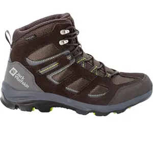 Jack Wolfskin Vojo 3 Texapore Mid M Homme Chaussure de trail Mid-Top, Marron foncé, vert citron 2023, 40.5 EU pas cher