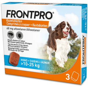 Comparateur de prix : Frontpro pour chien de 10 à 25 kg - 3 comprimés pour chien (10-25kg)