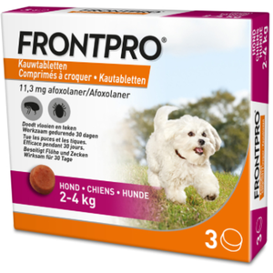 Comparateur de prix : Frontpro pour chien de 2 à 4 kg - 3 comprimés pour chien (2-4kg)