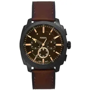 Montre - FOSSIL - FS6101 - Cuir Marron - 44 mm - Résistante à l'eau 5 bar pas cher